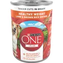 Purina ONE Plus Tender Cuts in Gravy Healthy Weight Lamb and Brown Rice Entree in Wet Dog Food Gravy New