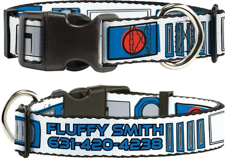 Buckle-Down Star Wars R2-D2 Bounding Parts Personalized Dog Collar