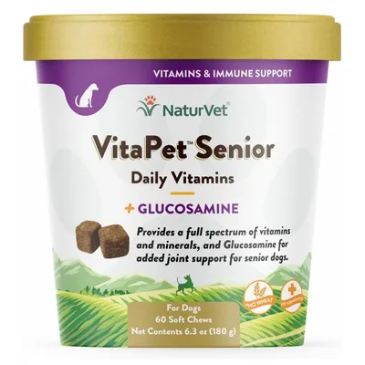 NaturVet VitaPet Senior Daily Vitamins Plus Glucosamine Dog Supplement