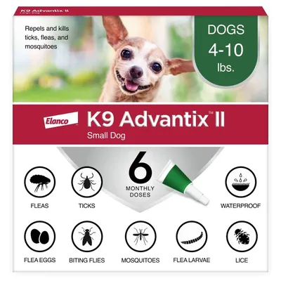 K9 Advantix II Flea &amp; Tick Spot Treatment for Dogs, 6 doses