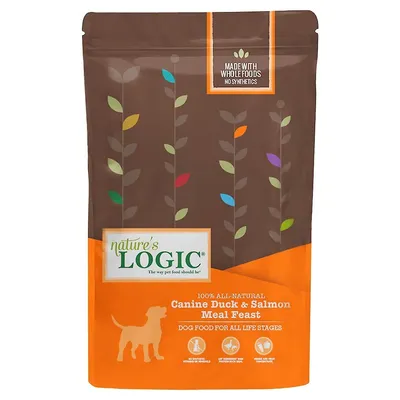 Nature_s Logic Canine Duck & Salmon Meal Feast All Life Stages Dry Dog Food New