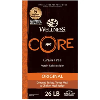 Wellness CORE Grain-Free Original Deboned Turkey, Turkey Meal &amp; Chicken Meal Recipe Dry Dog Food new