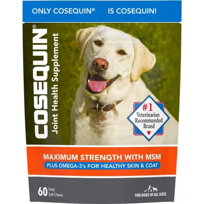 Nutramax Cosequin Hip &amp; Joint with Glucosamine, Chondroitin, MSM &amp; Omega-3's Soft Chews Joint Supplement for Dogs