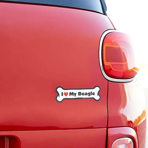 I Love My Beagle Bone Magnet