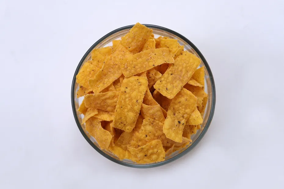 a bowl of corn chips