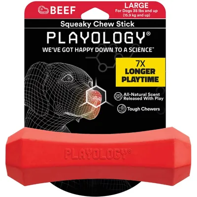 Playology Scented Squeaky Chew Stick Dog Toy 