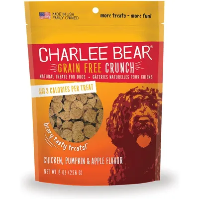 Charlee Bear Natural Bear Crunch Grain-Free Chicken, Pumpkin &amp; Apple Dog Treats 