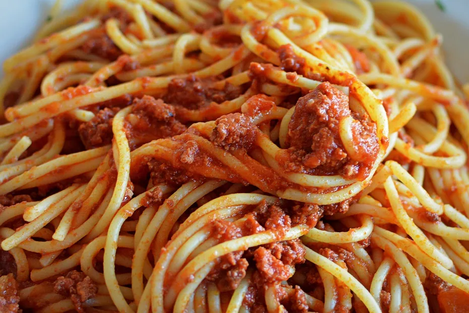 close up of spaghetti pasta