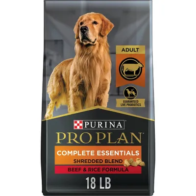Purina Pro Plan Adult Shredded Blend Beef & Rice Formula Dry Dog Food New