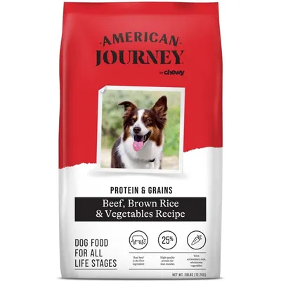 American Journey Protein &amp; Grains Beef, Brown Rice &amp; Vegetables Recipe Dry Dog Food 