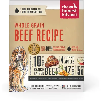 The Honest Kitchen Whole Grain Beef Recipe Dehydrated Dog Food New