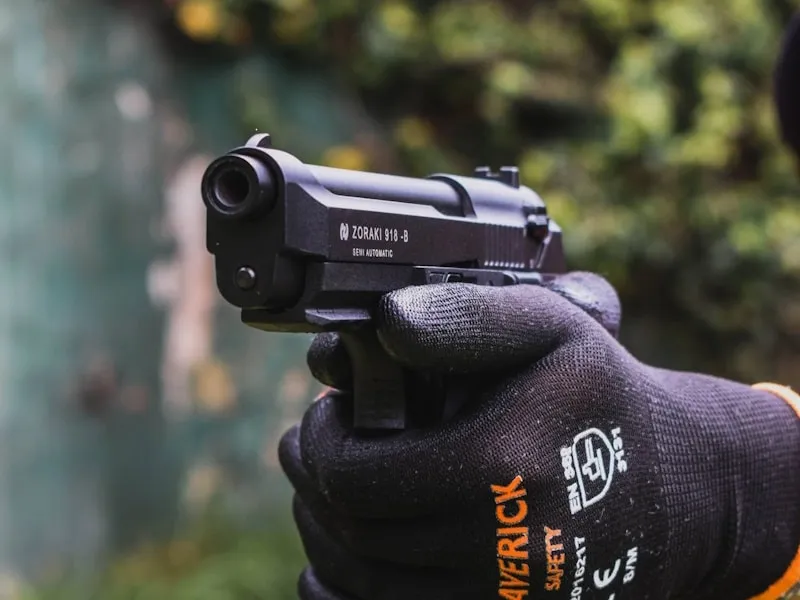 Gun being fired
