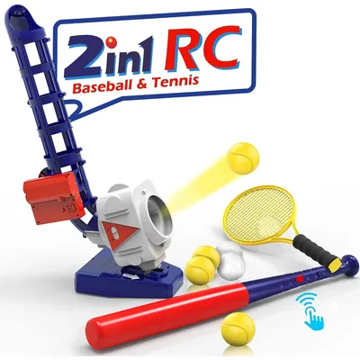 iLearn Kids 2 in 1 RC Baseball & Tennis Pitching Machine