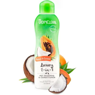 TropiClean 2-in-1 Papaya &amp; Coconut Dog Shampoo and Conditioner