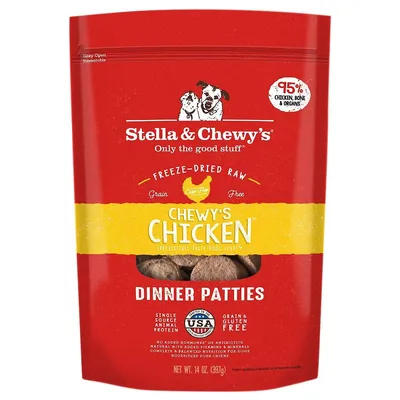 Stella &amp; Chewy_s Chewy_s Chicken Dinner Patties Freeze-Dried Raw Dog Food New
