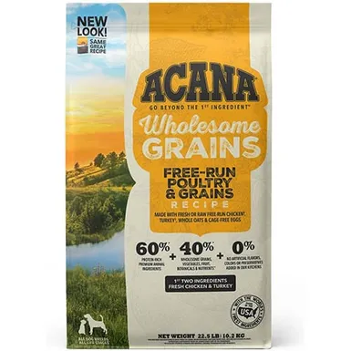 ACANA Free-Run Poultry Recipe + Wholesome Grains Gluten-Free Dry Dog Food