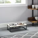 Sam’s Pets Wood & Steel Dog Bowl