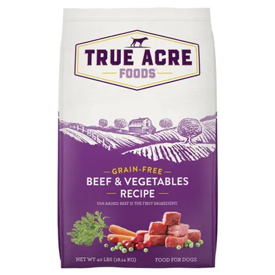 True Acre Foods Grain-Free Beef & Vegetable Dry Dog Food