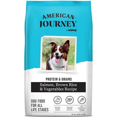 AMERICAN JOURNEY Active Life Formula Salmon, Brown Rice &amp; Vegetables Recipe Dry Dog Food, 28-lb bag