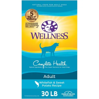 Wellness Complete Health Adult Whitefish &amp; Sweet Potato Recipe Dry Dog Food 