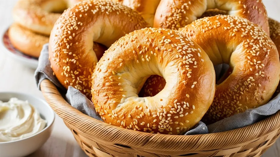 sesame-bagels-in-the-basket