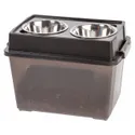 IRIS USA WeatherPro Airtight Elevated Pet Feeder w/Food Storage Container & Bowls in Lid