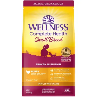 Wellness Small Breed Complete Health Puppy Turkey, Oatmeal & Salmon Meal Recipe Dry Dog Food New