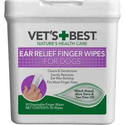 Vet's Best Ear Relief Finger Wipes 