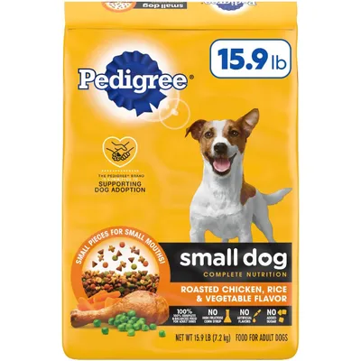 PEDIGREE Small Dog Adult Complete Nutrition Roasted Chicken, Rice & Vegetable Flavor Dry Dog Food