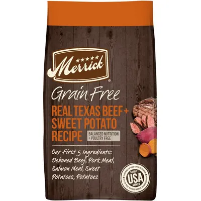 Merrick Real Texas Beef + Sweet Potato Recipe Dog Food new