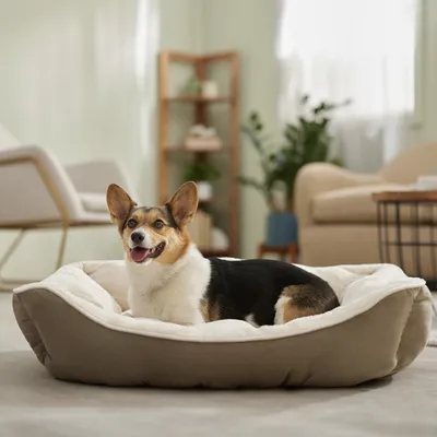 Frisco Faux Suede Bolster Dog Bed