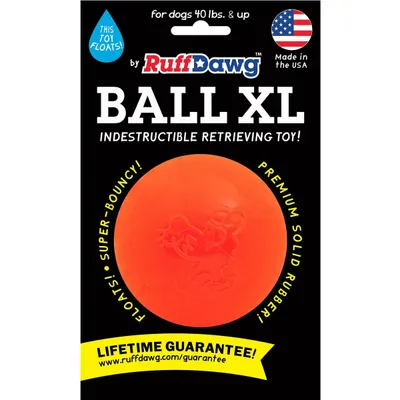 Ruff Dawg Indestructible Ball Tough Dog Chew Toy new
