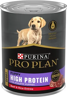 Purina Pro Plan Sport Development Puppy High Protein Beef &amp; Rice Wet Dog Food, 13-oz can, case of 12