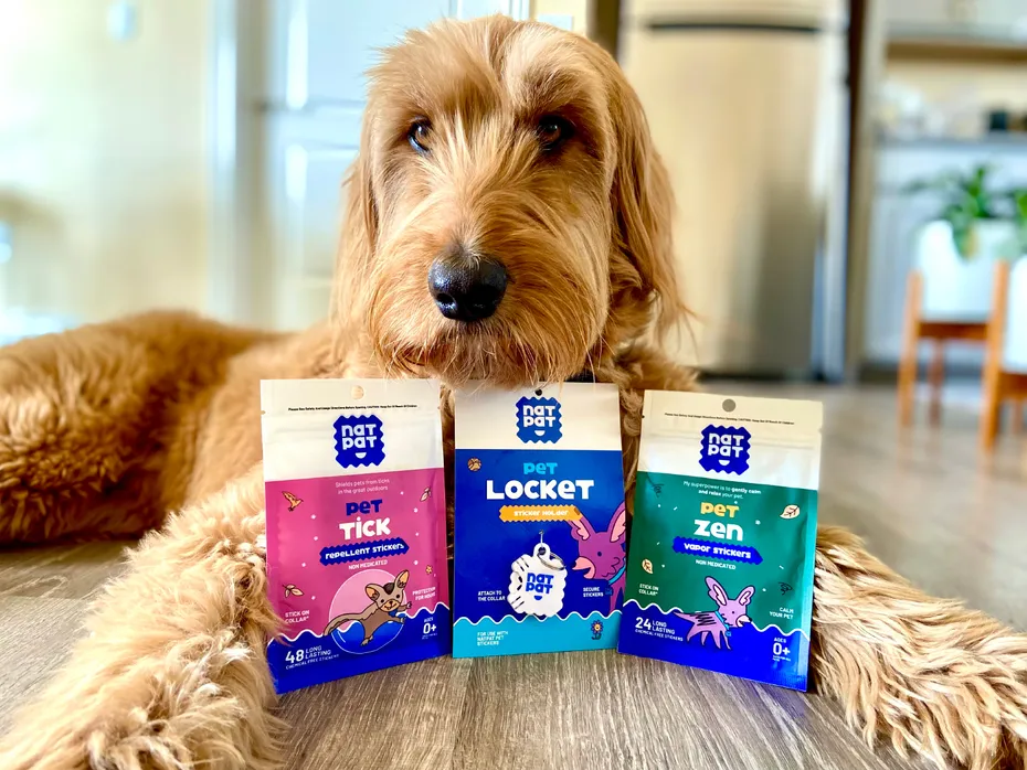 NATPAT Pet Patches - micah with pet product line