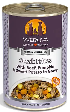 Weruva Steak Frites With Beef, Pumpkin, &amp; Sweet Potatoes in Gravy Canned Dog Food