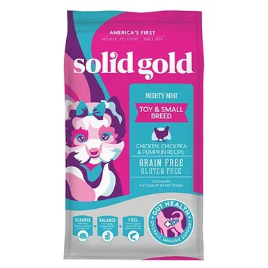 Solid Gold Mighty Mini Gut Health Small &amp; Toy Breed Grain-Free Chicken, Chickpea &amp; Pumpkin Dry Dog Food