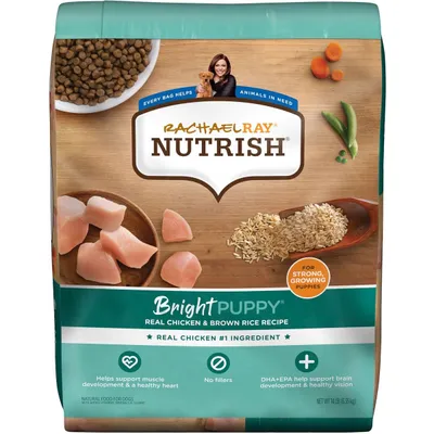 Rachael Ray Nutrish Bright Puppy Natural Real Chicken & Brown Rice Recipe Dry Dog Food New