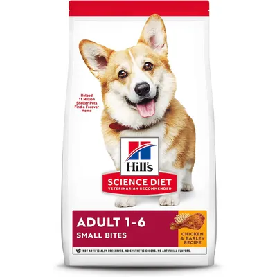 Hill's Science Diet Dry Dog Food, Adult, Small Bites, Chicken & Barley Recipe