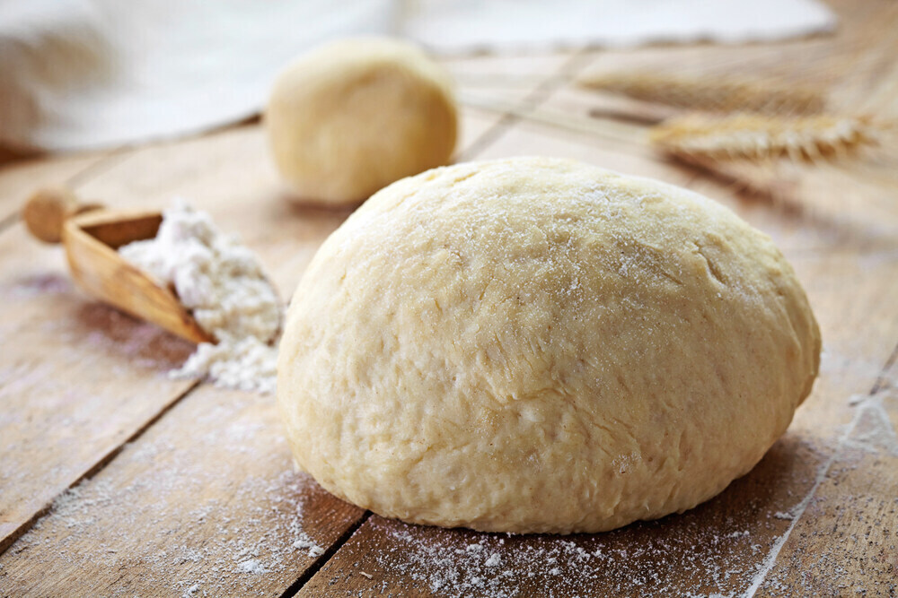 bread dough on the table