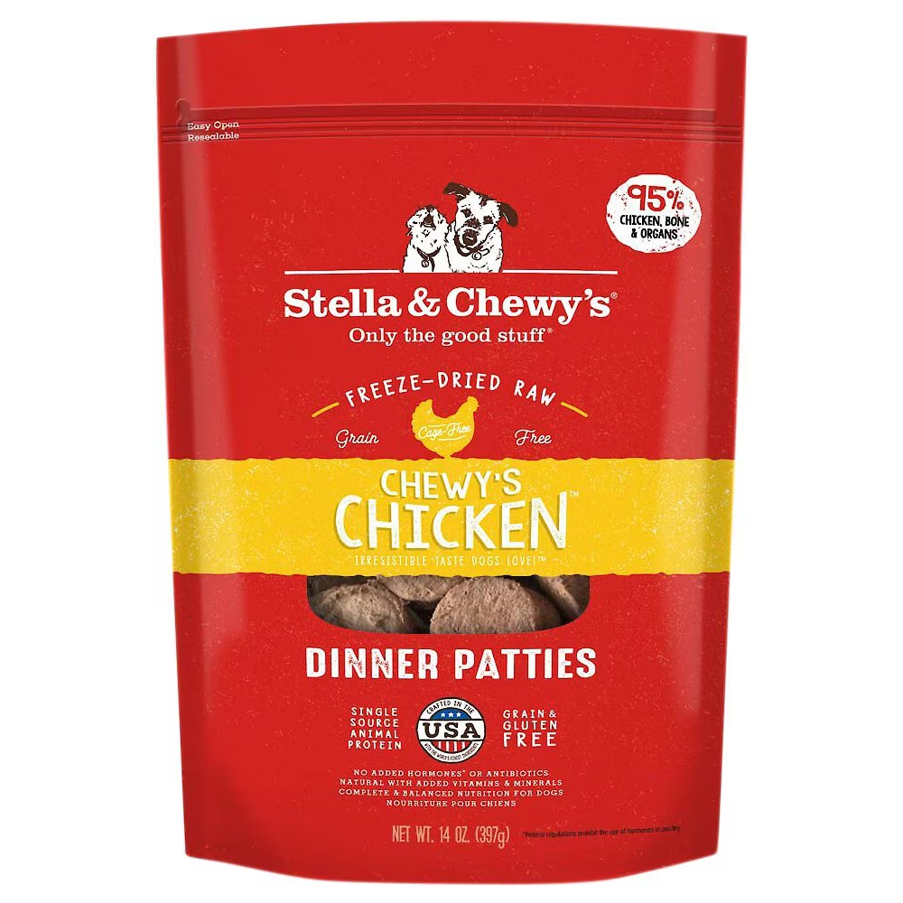 Stella &amp; Chewy_s Chewy_s Chicken Dinner Patties Freeze-Dried Raw Dog Food New