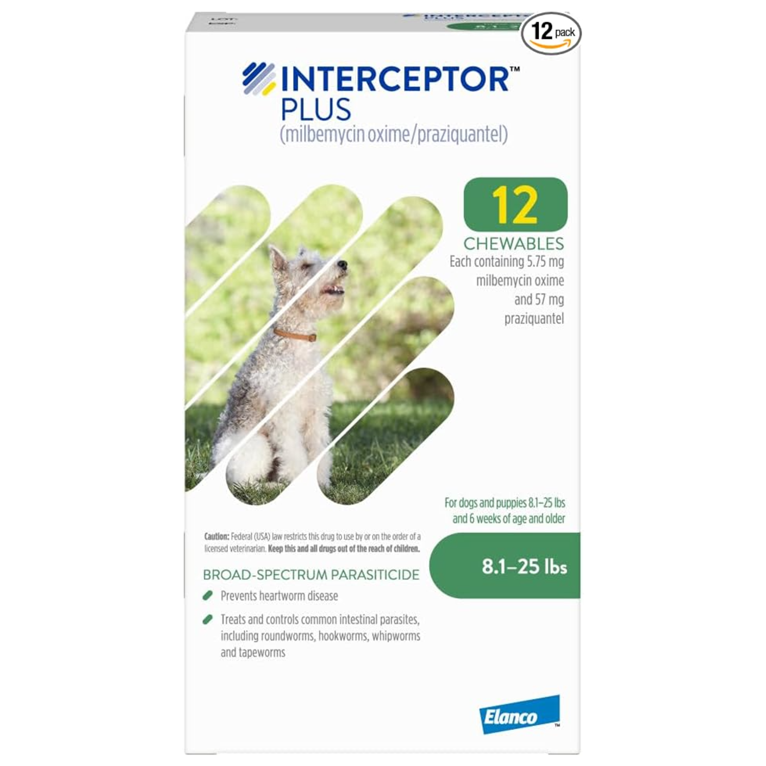 Interceptor Plus Prevention for Heartworm + 4 Other Worms for Dogs 8.1-25 lbs