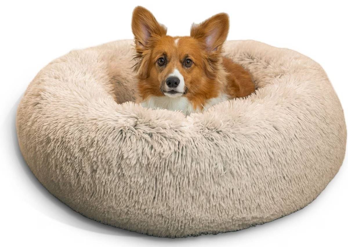 Best Friends Calming Shag Fur Donut Dog Bed