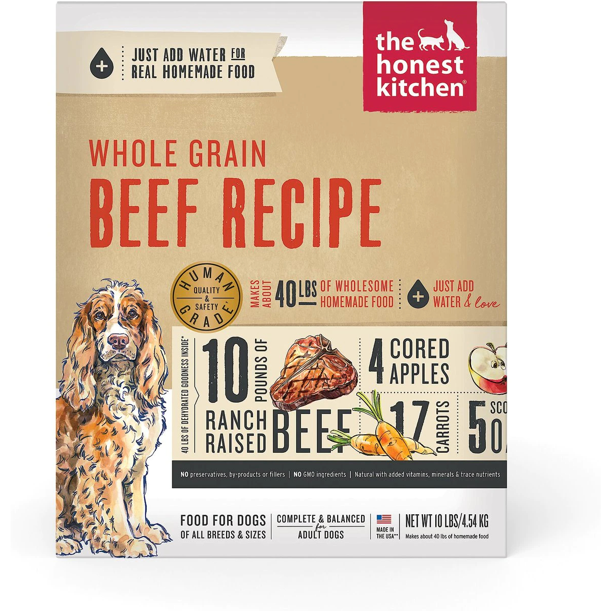 The Honest Kitchen Whole Grain Beef Recipe Dehydrated Dog Food New