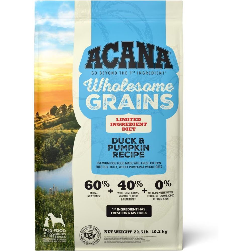 ACANA Singles + Wholesome Grains Limited Ingredient Diet Duck &amp; Pumpkin Recipe Dry Dog Food 