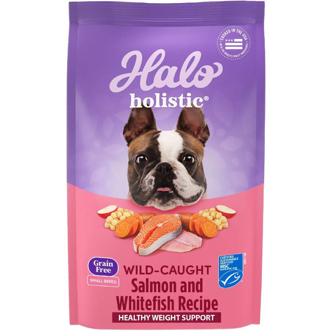 Halo Holistic Complete Digestive Health Wild-Caught Salmon &amp; Whitefish Recipe Small Breed Dry Dog Food