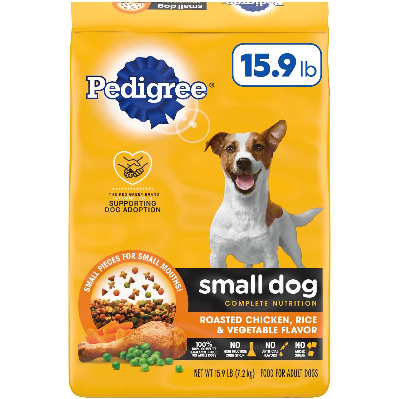 PEDIGREE Small Dog Adult Complete Nutrition Roasted Chicken, Rice &amp; Vegetable Flavor Dry Dog Food 