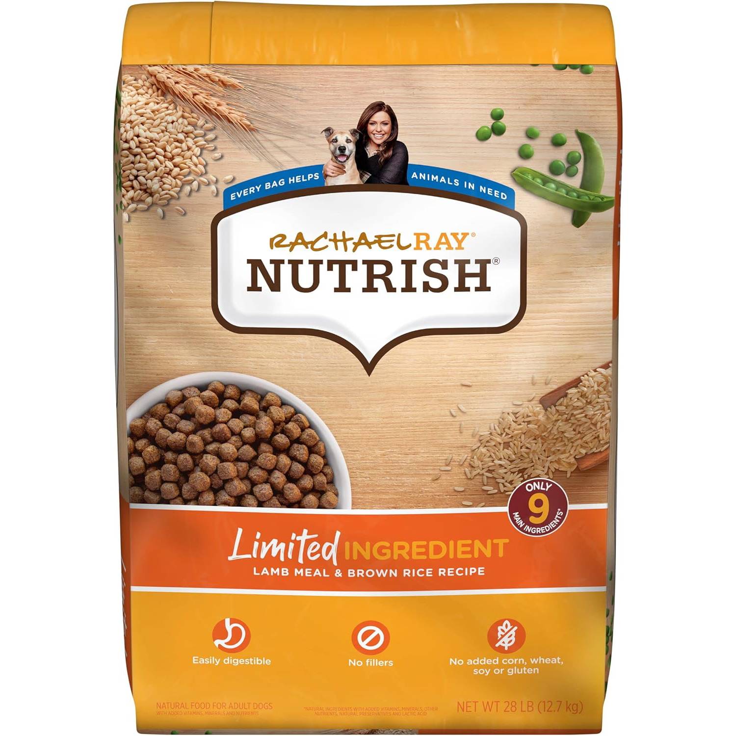 Rachael Ray Nutrish Limited Ingredient Dog Food, Lamb Meal &amp; Brown Rice Recipe
