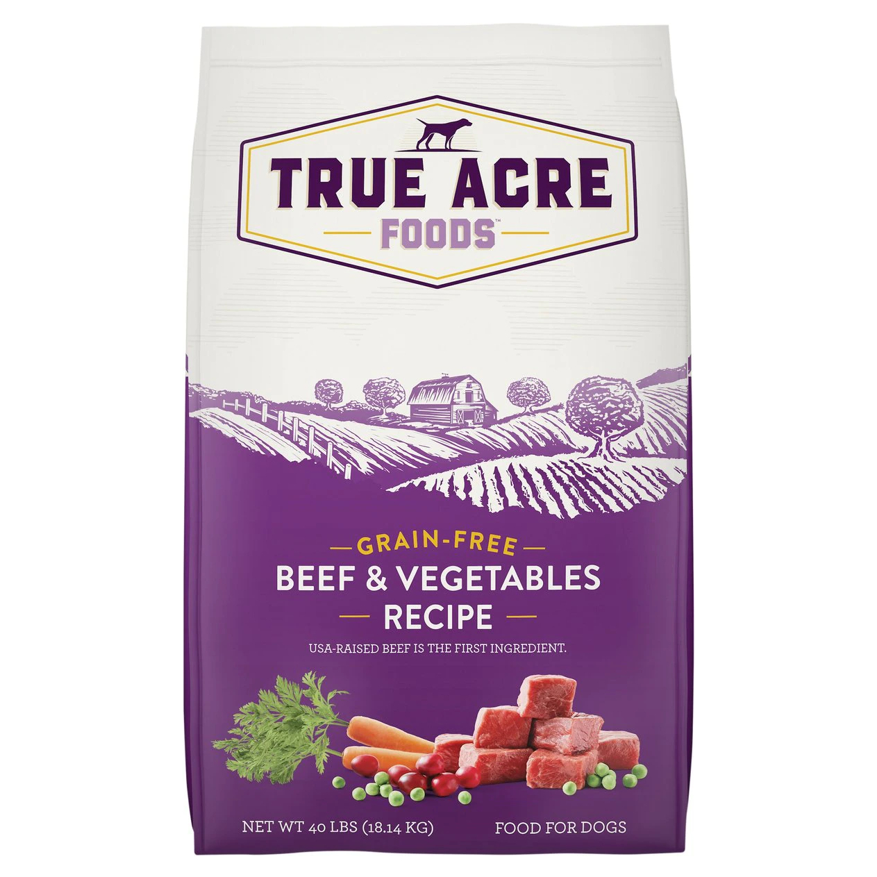 True Acre Foods Grain-Free Beef &amp; Vegetable Dry Dog Food