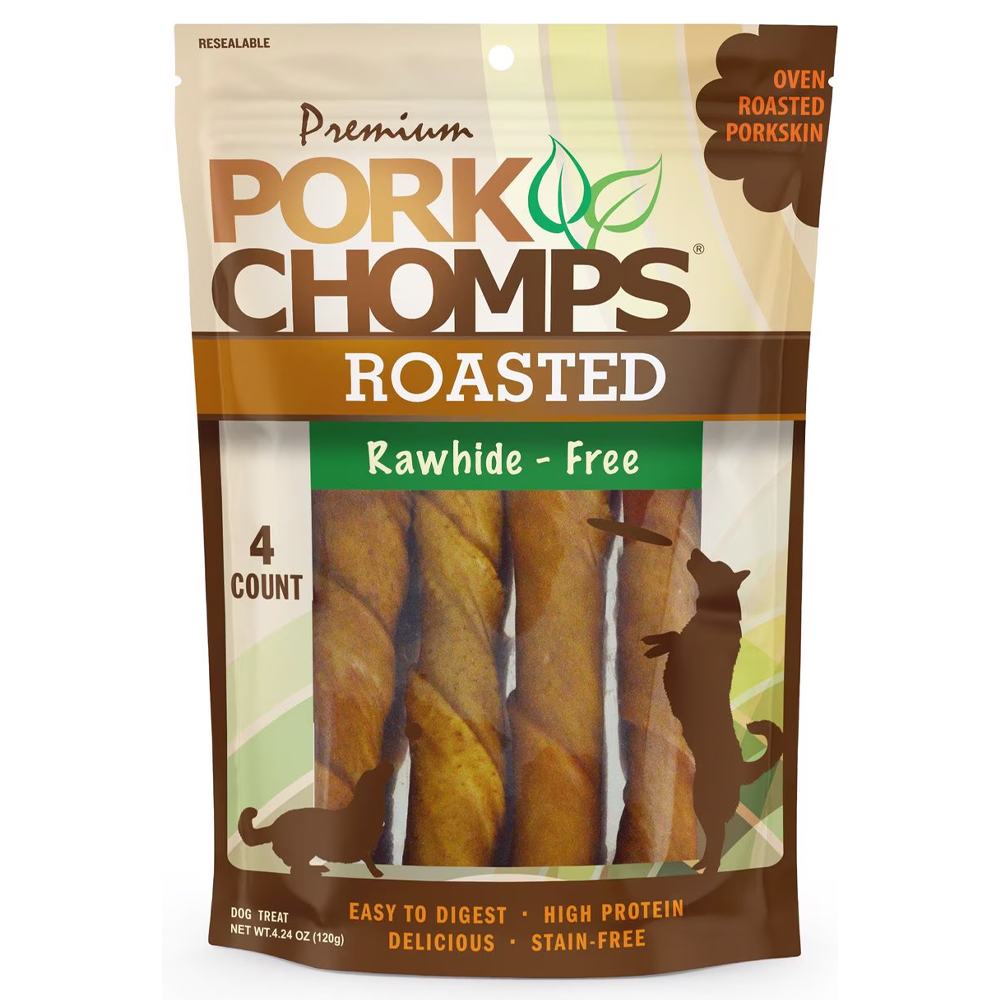 Premium Pork Chomps Roasted Twists Dog Treats