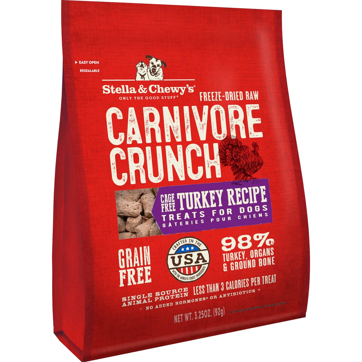 Stella & Chewy's Carnivore Crunch Dog Treats Turkey Recipe